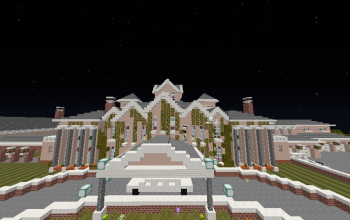 Minecraft Mansion with Interior Design and outside decorations.