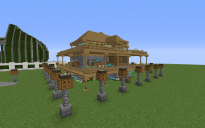 Wooden house with terraces