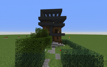 3 story modern house with furniture