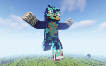 Minecraft Sonic Skin Statue Free 120 H
