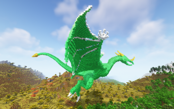 Minecraft Emerald Wyvern Free Statue