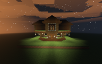 Plus shaped dark oak house