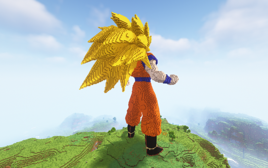 Minecraft Goku Ssj3 Statue, creation #23114