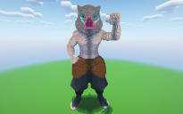 Minecraft Inosuke Hashibira Statue
