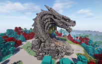 Minecraft Dragon |Viper| Head Nether Portal V07 Statue