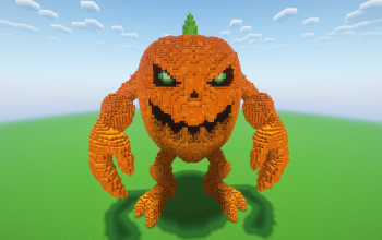 Minecraft Pumpkin Monster Statue