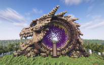 Minecraft Dragon Head Nether Portal V08 Statue