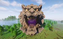 Minecraft Tiger Head Nether Portal V01 Statue