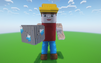 Minecraft Miner Statue ( FREE )
