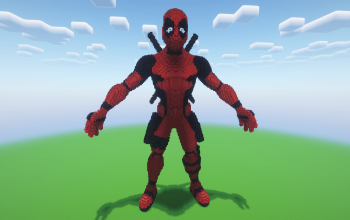 Minecraft Deadpool Statue