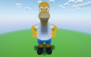 Minecraft Homer Simpson Statue
