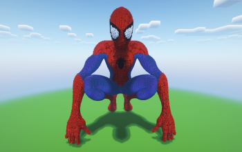 Minecraft Spider-Man Statue