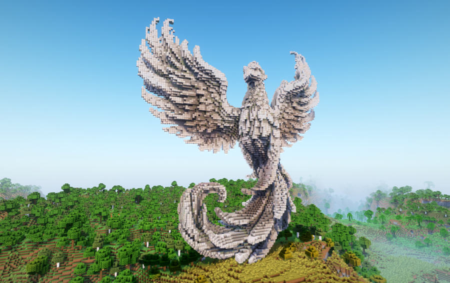 Minecraft Phoenix Statue Free, creation #24458