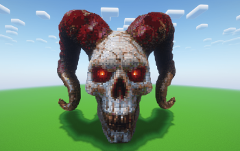 Minecraft Demon Skull Statue