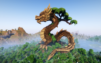 Minecraft Forest Dragon Statue