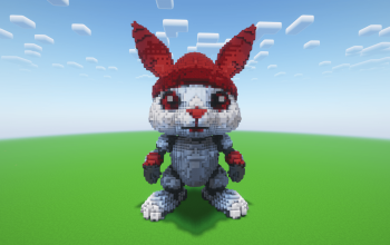 Minecraft Mecha Rabbit Statue