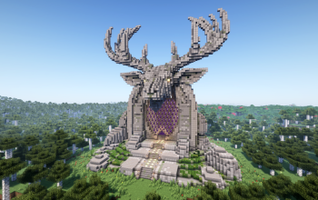 Minecraft Deer Head Nether Portal Statue V02 Free
