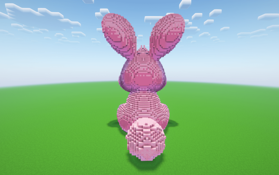 Minecraft Pink Rabbit Statue, creation #24488