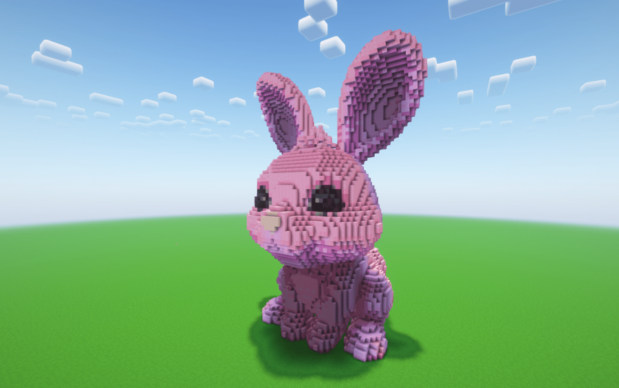 Minecraft Pink Rabbit Statue, creation #24488