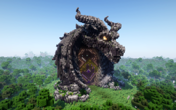 Minecraft Dragon Head Nether Portal Statue V16