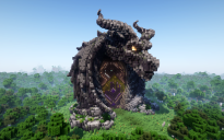 Minecraft Dragon Head Nether Portal Statue V16