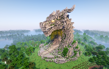 Minecraft Dragon Head Nether Portal Statue V17 Free