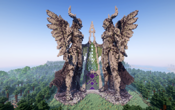 Minecraft Guardian Nether Portal Statue V02