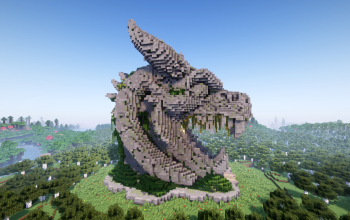 Minecraft Dragon Head Nether Portal Statue V18