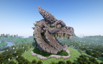 Minecraft Dragon Head Nether Portal Statue V18