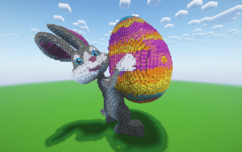 Minecraft Easter Bunny 4 Statue