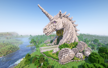 Minecraft Unicorn Head Nether Portal Statue