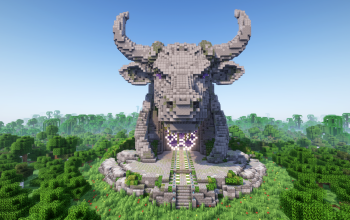 Minecraft Bull Head Nether Portal Statue Free