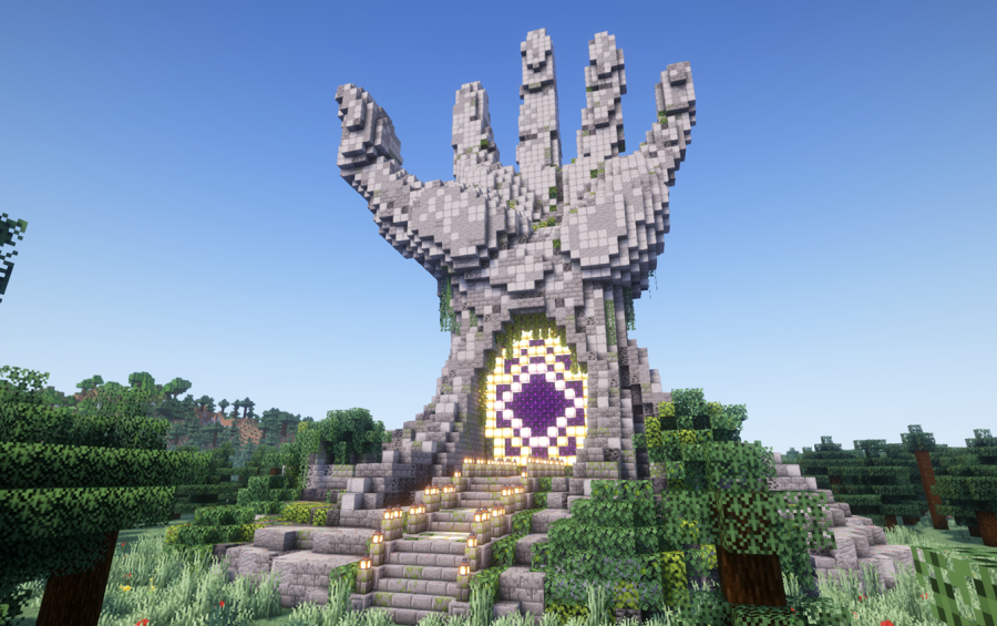 Minecraft Hand Nether Portal Statue, creation #24768