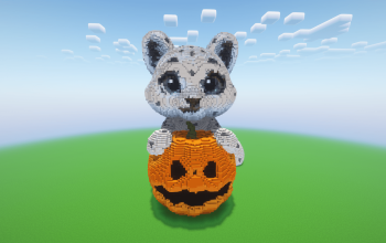 Minecraft Halloween Leopard Statue