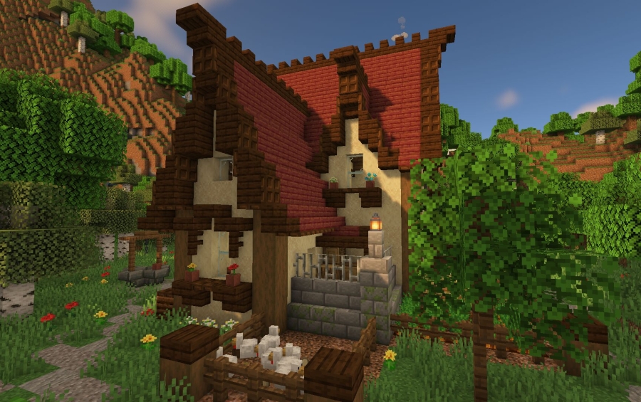 Cozy Minecraft Farmhouse - Java/Bedrock + Schematic, creation #26368