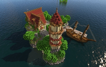 Cosy Island House - (Java/Bedrock/Schematic)