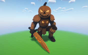 Minecraft Halloween Jack-O-Lantern 2 Statue
