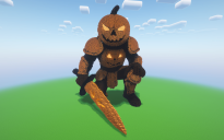 Minecraft Halloween Jack-O-Lantern 2 Statue