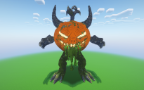 Minecraft Halloween Spooky Pumpkin Statue