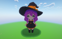 Minecraft Halloween Little Witch Statue