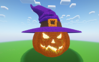 Minecraft Halloween Witch Pumpkin Statue
