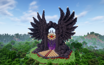 Minecraft Angel Wings |Evil Eye| Nether Portal Statue V09 Free (schematic and map)