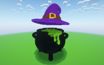 Minecraft Halloween Magic Cauldron Statue
