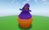 Minecraft Halloween Witch Cupcake Statue
