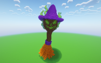 Minecraft Halloween Witch Broom Statue
