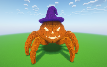 Minecraft Halloween Spider Pumpkin Statue