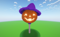 Minecraft Halloween Pumpkin Lollipop Statue