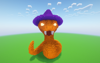 Minecraft Halloween Pumpkin Snake Statue