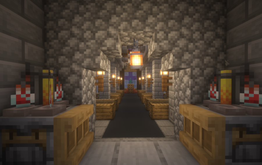 Medieval Stone Church with full interior, creation #27149