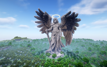 Minecraft Ruined Angel |Broken wing| Statue V45 Free (Schematic and Map)